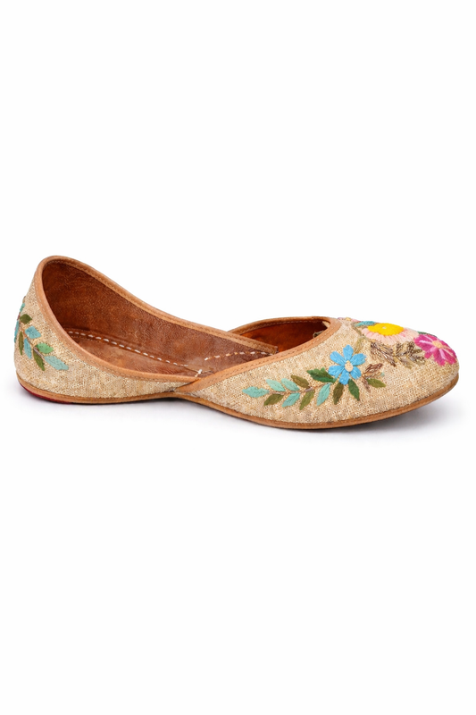 Natural Jute Embroidery Jutti