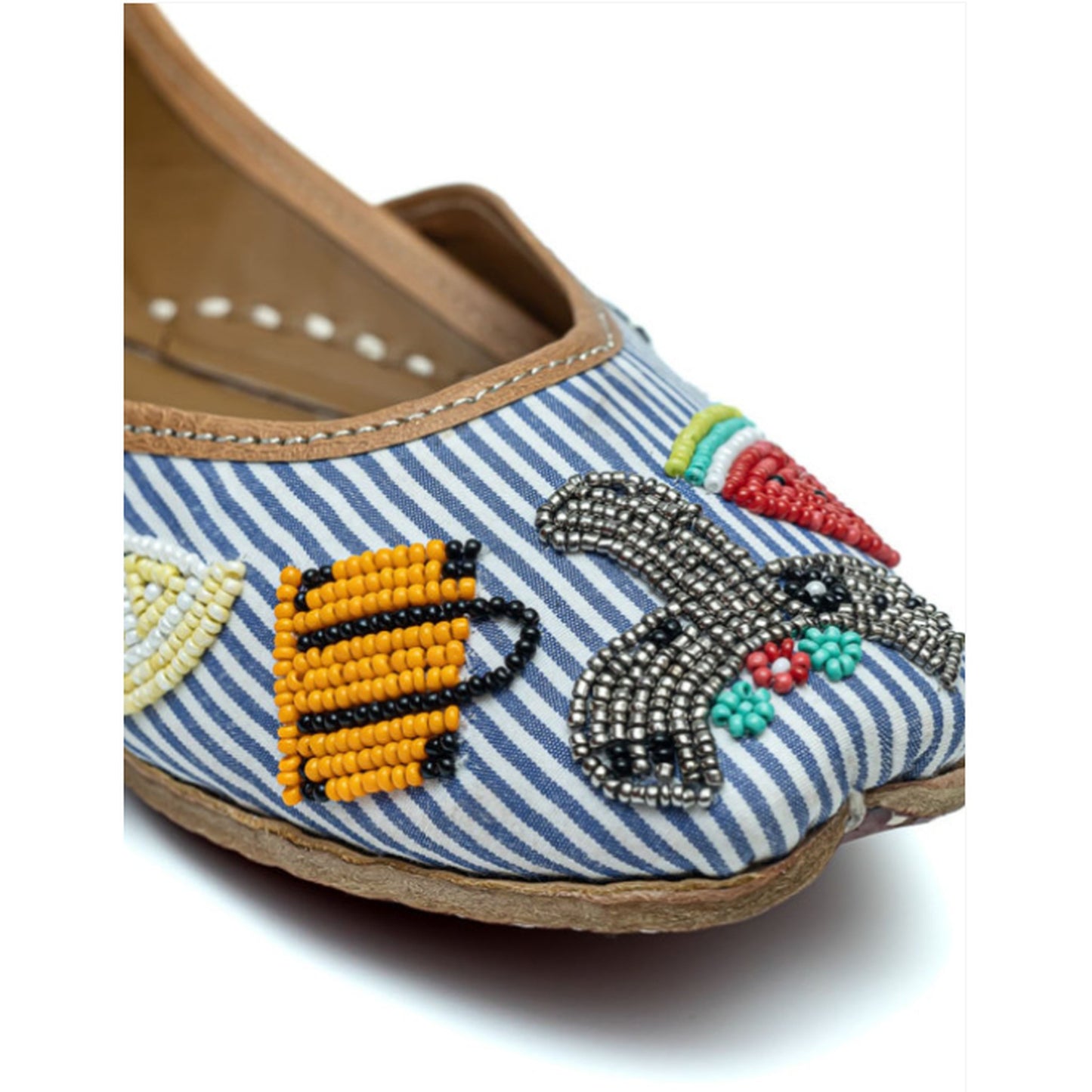 Elephant Stripe Beaded- Hand embroidered Jutti