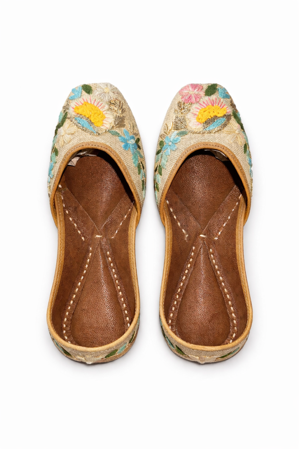 Natural Jute Embroidery Jutti